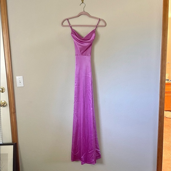 Silky Pink Prom/ Formal Wedding Guest Dress - Picture 4 of 6
